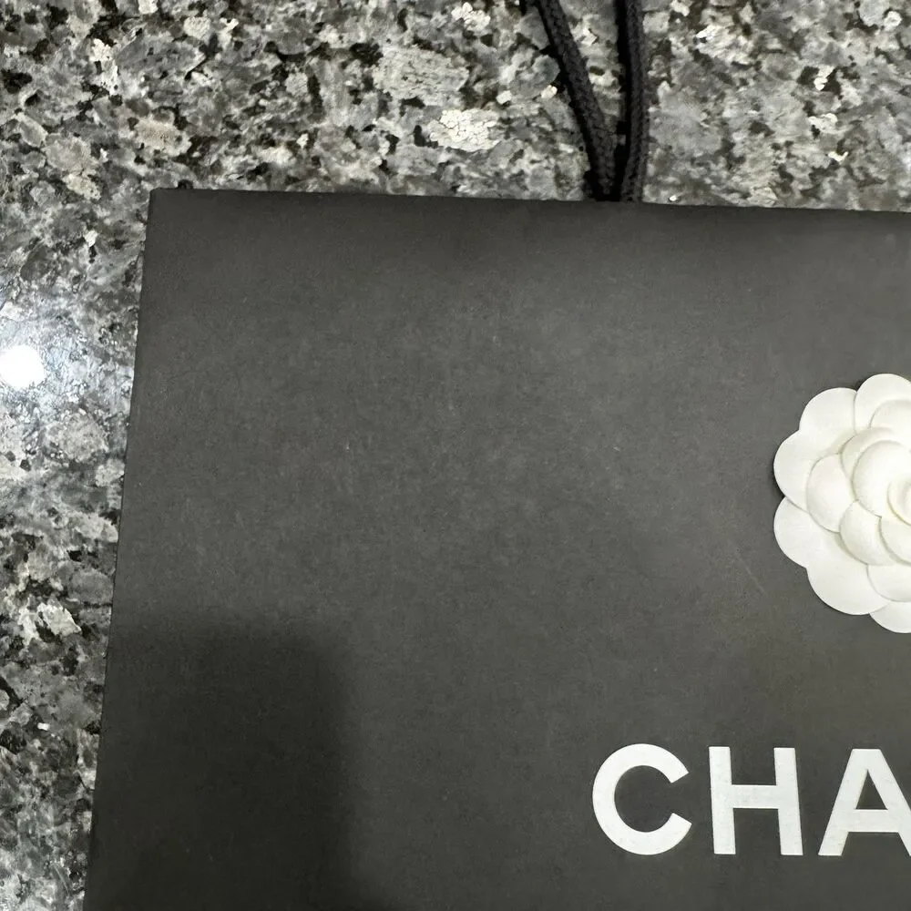 Chanel Gift Bag Classic Flower Black Paper Empty Bag 17” x 13 “